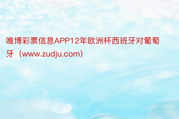 唯博彩票信息APP12年欧洲杯西班牙对葡萄牙（www.zudju.com）